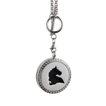 Horse Head Aroma Locket Necklace, 30mm size